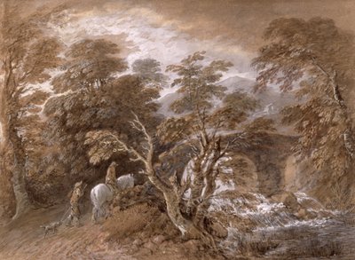 A Woodland Pool with Rocks and Plants by Thomas Gainsborough